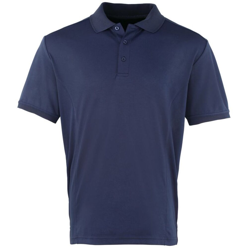 Premier Mens Coolchecker Pique Short Sleeve Polo T-Shirt / Navy